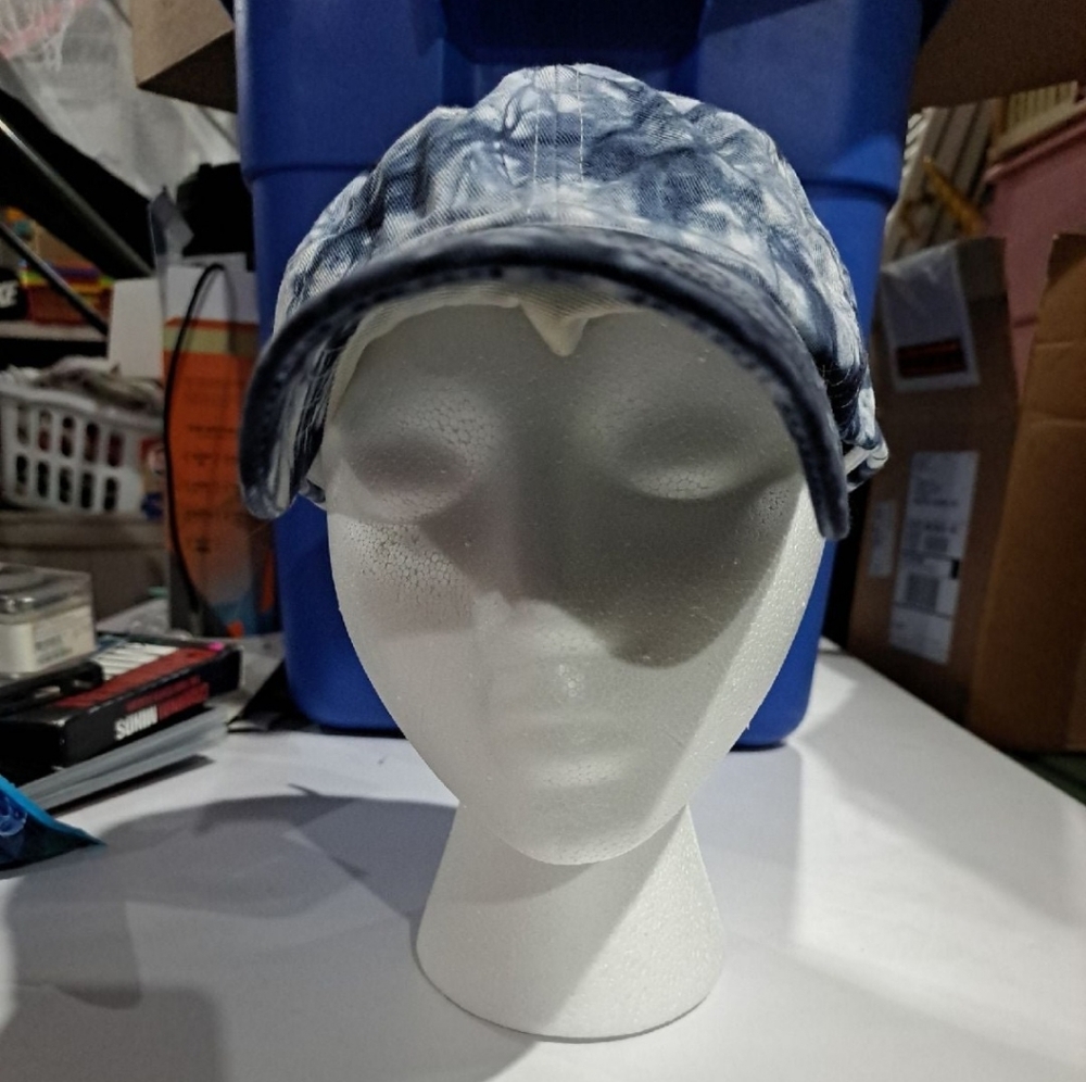 Womens blue tie dyed baseball hat